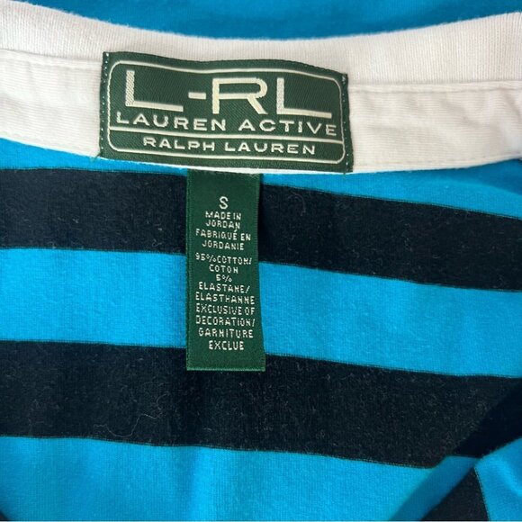 Ralph Lauren Blue and White Sleeveless Polo Shirt zip up - Picture 4 of 5